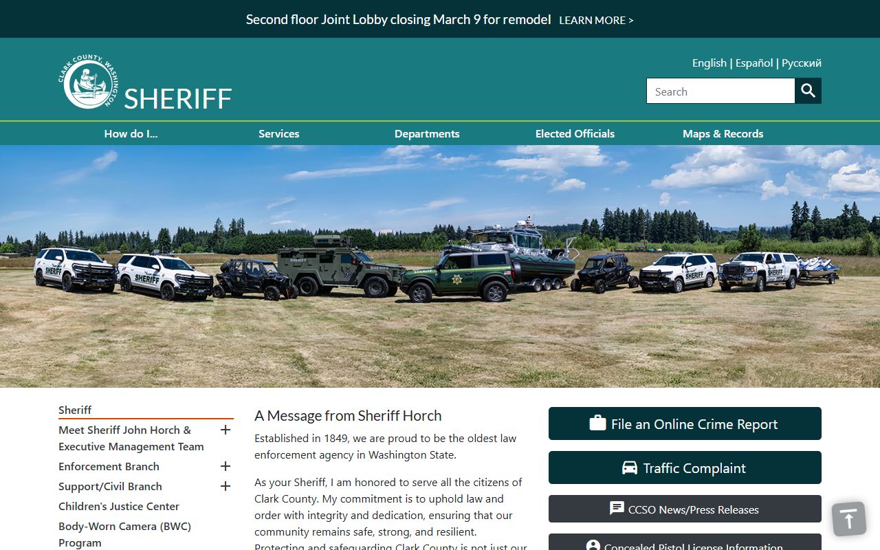 Vancouver Sex Offenders county sheriff page